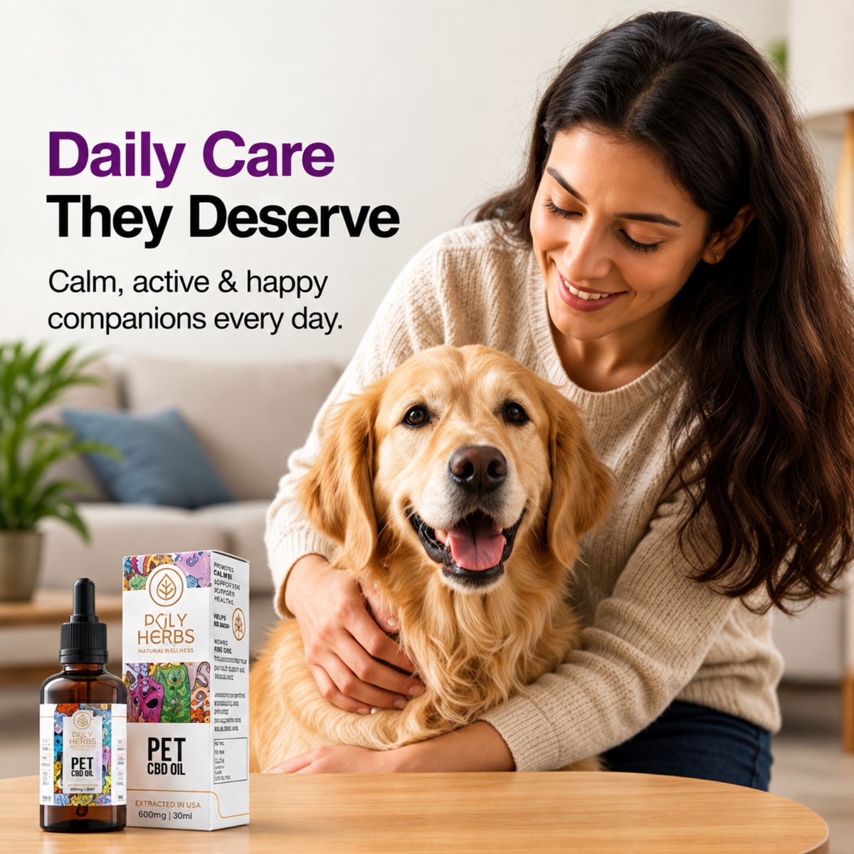 PolyHerbs CBD Oil for Pets 3000mg (THC Free)