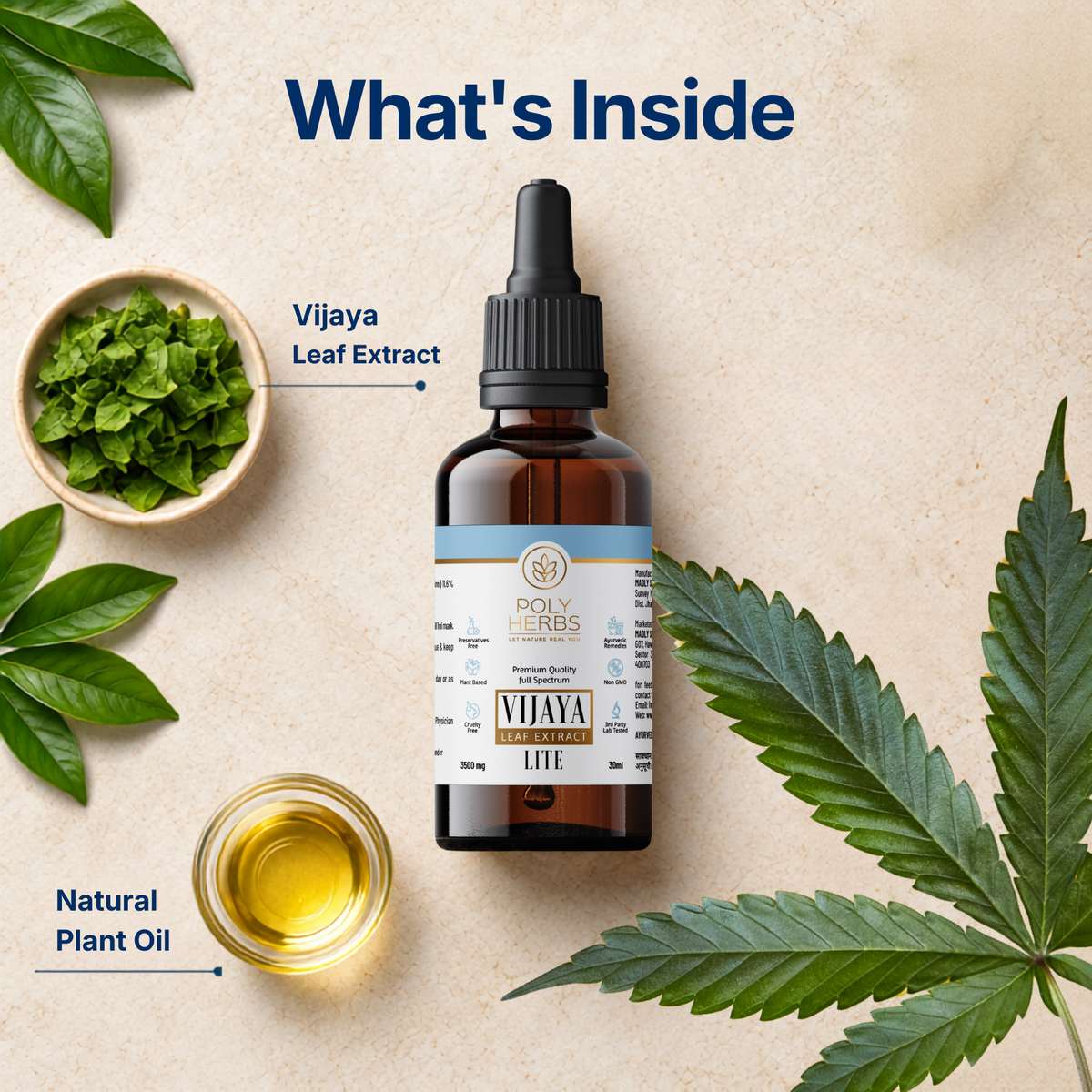 PolyHerbs LITE Premium CBD OIl 3500mg (THC Free)