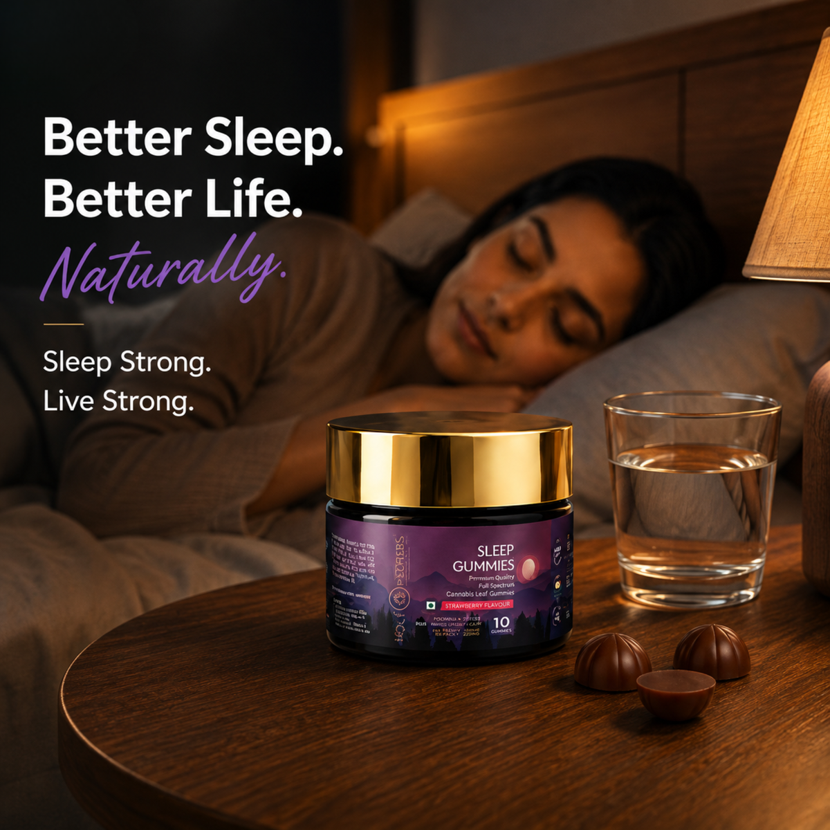 PolyHerbs SLEEP Strong CBD THC Gummies 225mg Per Gummy