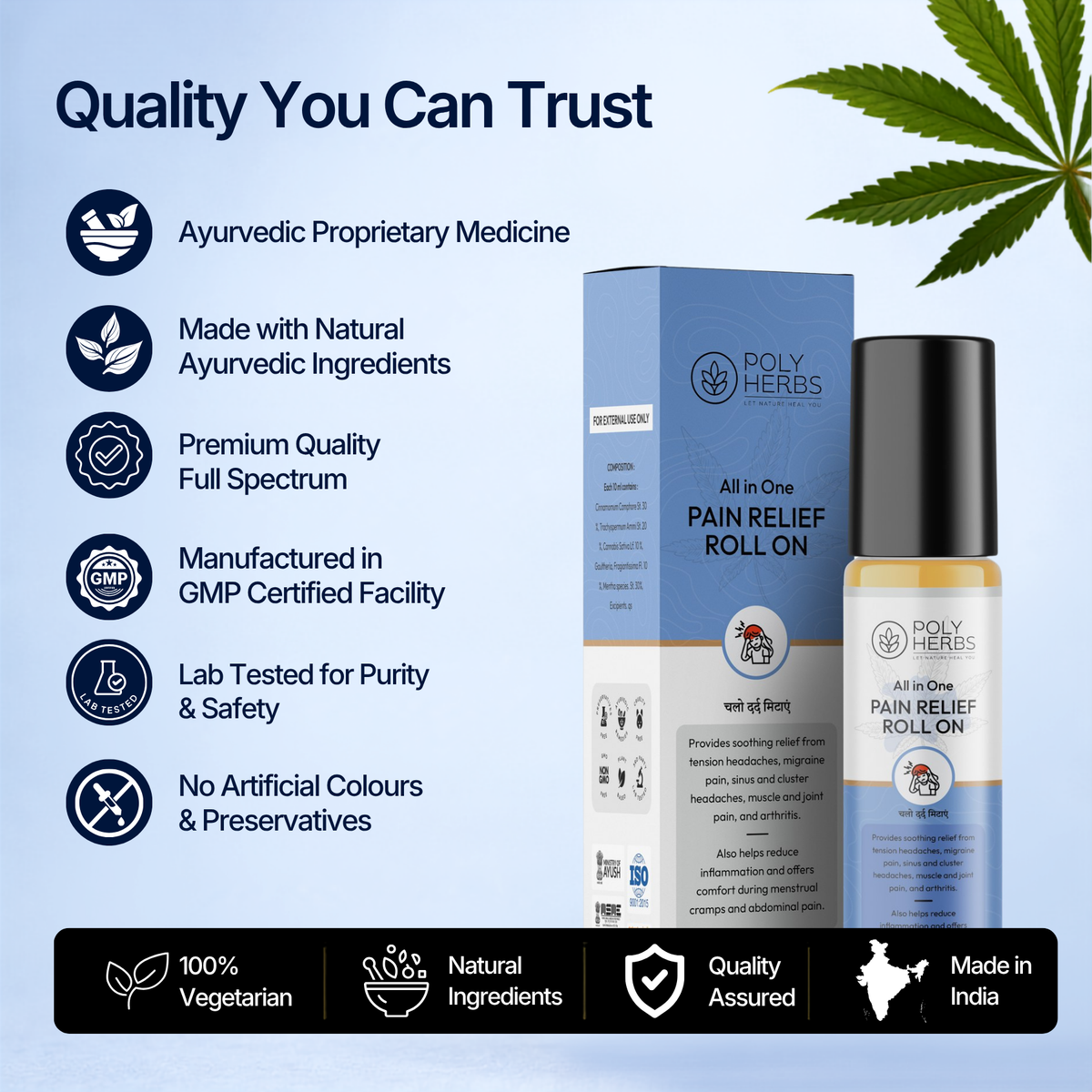 PolyHerbs All-in-One Pain Relief Roll-On 10ml