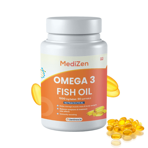MediZen Omega 3 1000mg | 180mg EPA &amp; 120mg DHA | Targeted Cancer Support &amp; Recovery | 90 Softgel Capsules