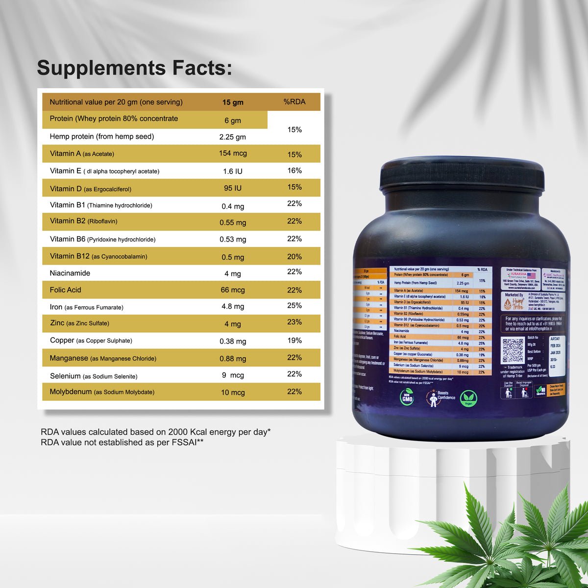Hemp Tribe Muscle Fit Whey Protein with Hemp