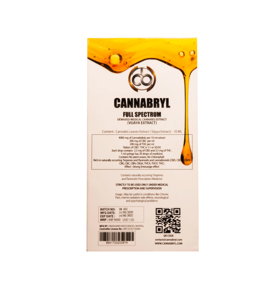 Cannabryl Dewaxed Extract 1:1 4000 mg 10ml [CBD Balanced]