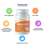 MediZen Green Tea Extract 700mg | 90% Total Polyphenols | High-Potency Antioxidant Support | Specialized for Cancer Care | 60 Tablets
