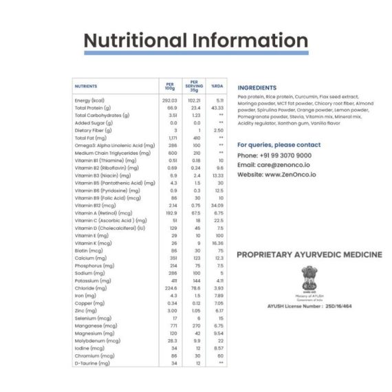 Onco Protein Pro+ Plant-Based Protein for Cancer Care (500 gm) Vanilla Flavour