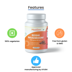 MediZen Reishi Mushroom 1000mg | Premium Ganoderma Lucidum | Enhances Recovery & Immune Support | Specialized for Cancer Care | 90 Tablets