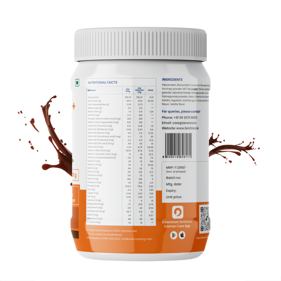 Onco Protein Pro+ | Plant-Based Protein for Cancer Care | 23.4gm Protein Per Scoop | Sugar-Free & Vegan | Manage Weight & Boost Immunity | 500 gm Chocolate Flavour
